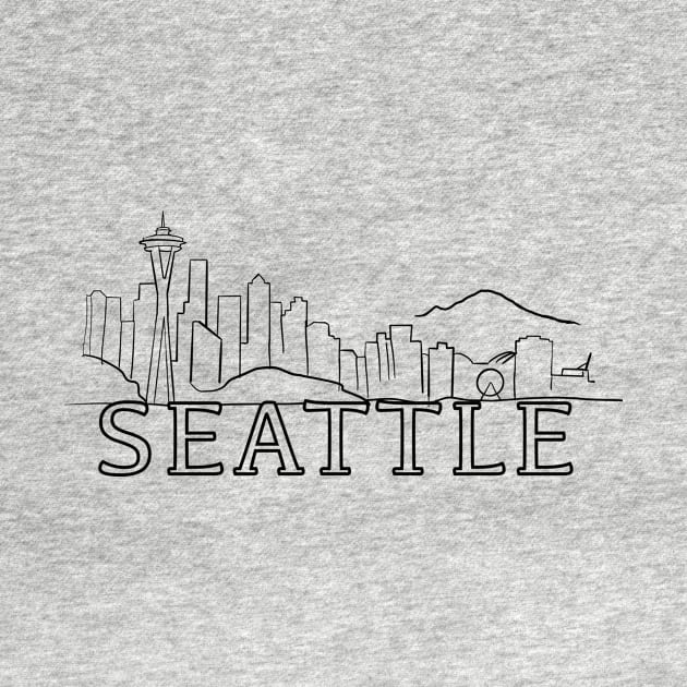 Line outline of the Seattle Skyline by WelshDesigns